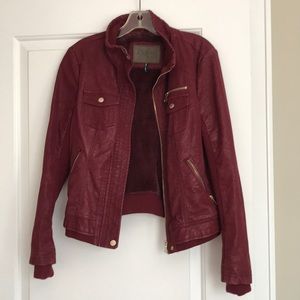 Maroon Leather Jacket